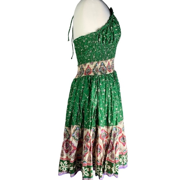 Forever Halter Style Top Smocked Bodice Tier Ruffle MIDI Sundress Size Small - Picture 2 of 7